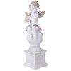 Фигурка декоративная "ангел на шаре с арфой" цвет:белый с позолотой высота=41см-169-574