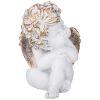 Фигурка декоративная "ангелочек задумчивый" цвет:белый с позолотой высота=17см-169-570