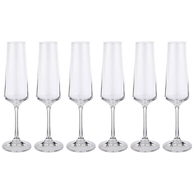 Набор бокалов для шампанского из 6 шт. "naomi / corvus" 160 мл. высота=24 см.-669-157-1