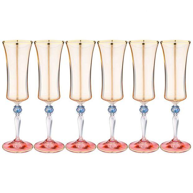 Набор бокалов для шампанского из 6 штук 190мл "grace amber"-326-110