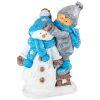 Фигурка декоративная "мальчик со снеговиком" 30*18*46см-169-653