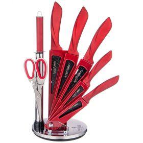 Набор ножей agness с ножницами и мусатом на пластиковой подставке, 8 предметов-911-621