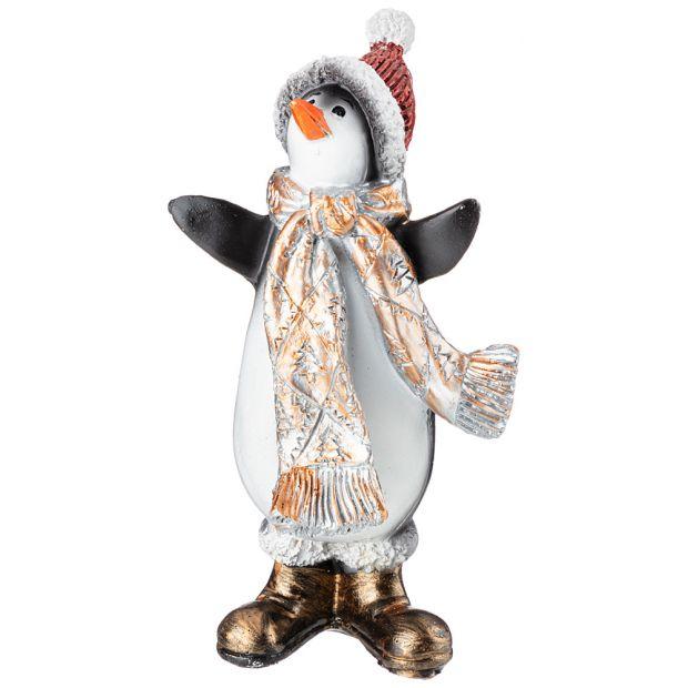 Фигурка декоративная "пингвин в шапке и в шарфе" высота=17см-169-712