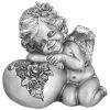 Фигурка декоративная "ангелочек на сердечке" н-13см,l-14см,w-10 см цвет: сталь-169-865
