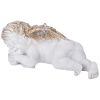 Фигурка декоративная "ангелочек-мечтатель" цвет:белый с позолотой 13*36*19см-169-566