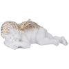 Фигурка декоративная "ангелочек-мечтатель" цвет:белый с позолотой 13*36*19см-169-566