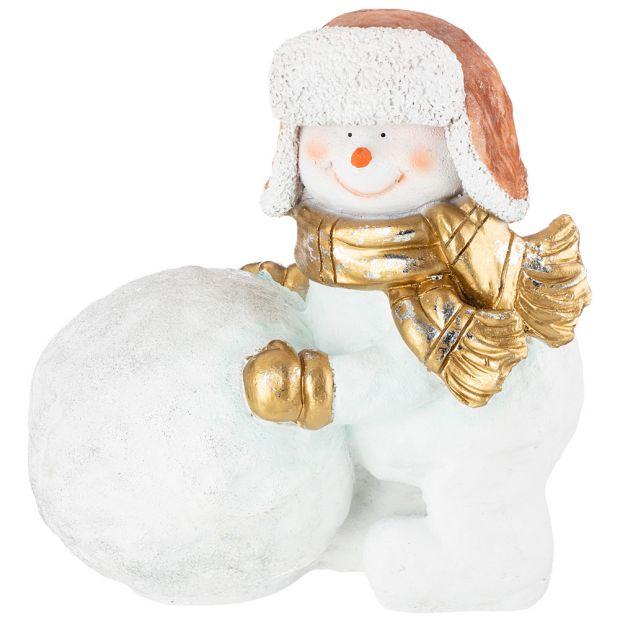 Фигурка декоративная "снеговик с большим шаром" 38*23*42cм-169-609
