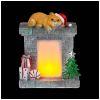 Фигурка декоративная "камин с котенком" с подсветкой 14*8*18 см-169-228
