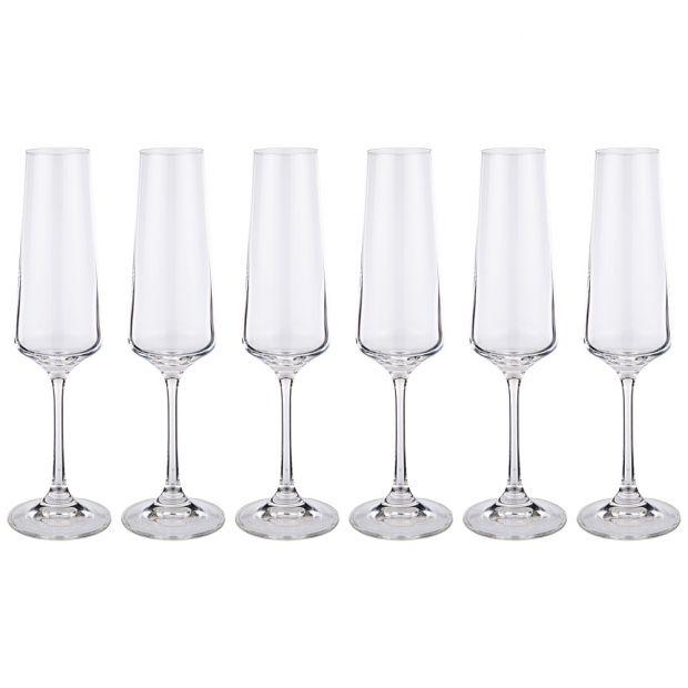 Набор бокалов для шампанского из 6 шт. "naomi / corvus" 160 мл. высота=24 см.-669-157