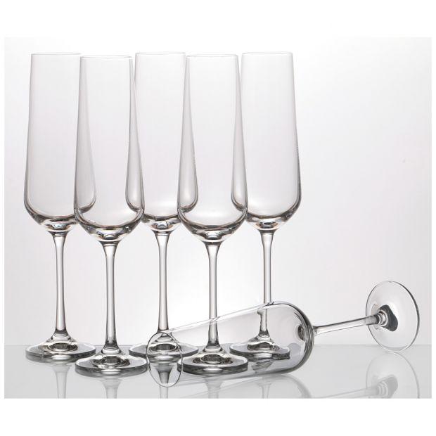 Набор бокалов для шампанского из 6 шт. "сандра" 200 мл. высота 25 см. (кор=8набор.)-674-171