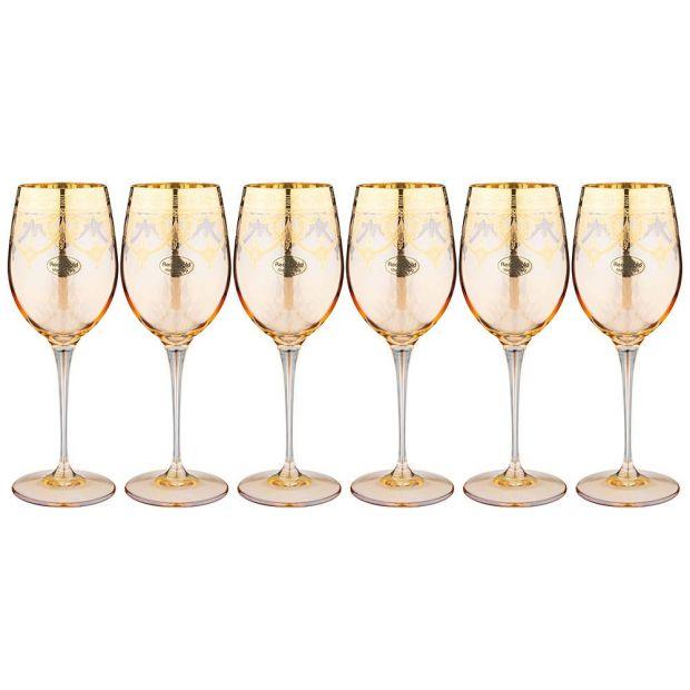 Набор бокалов для вина из 6 штук 380мл "amalfi ambra oro"-326-086