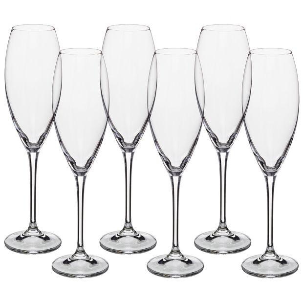 Набор бокалов для шампанского из 6 шт. "cecilia / carduelis" 290 мл. высота=26,5 см.-669-061