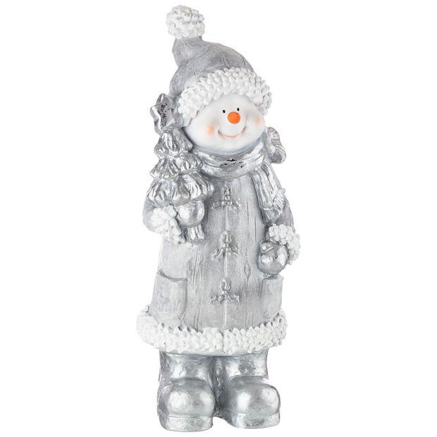 Фигурка декоративная "снеговик с елочкой" высота=62см-169-602