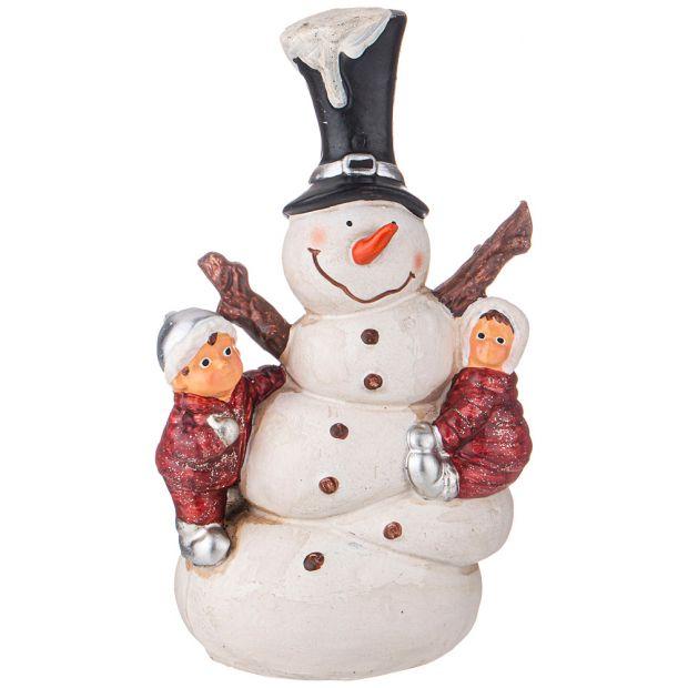 Фигурка декоративная "снеговик с детьми" высота=29см-169-726