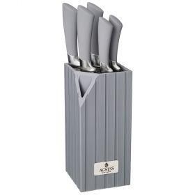 Набор ножей agness  на пластиковой подставке, 6 предметов-911-487