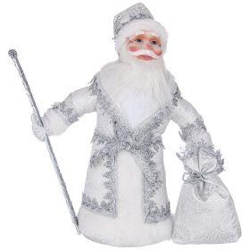 Кукла дед мороз серебряный высота=40 см в упаковке-140-316
