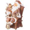 Фигурка декоративная "дед мороз в кресле с малышом на руках" высота=19см-169-731