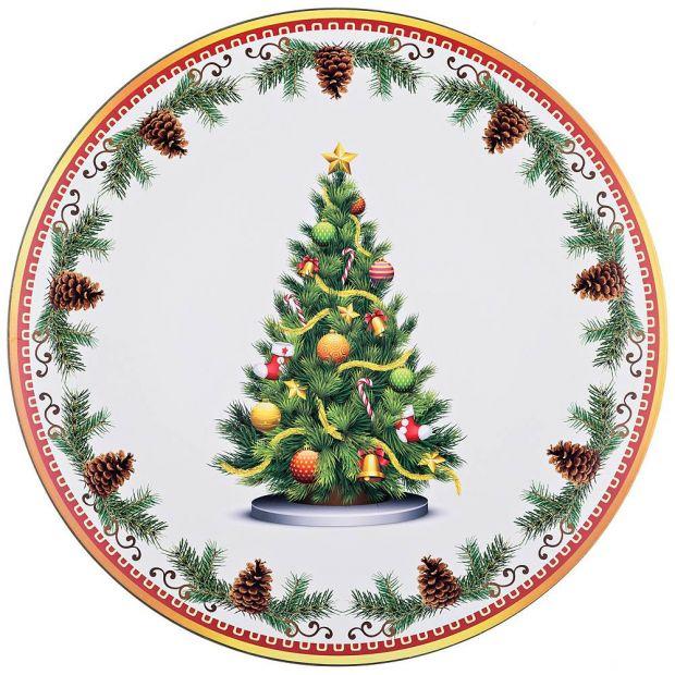 Тарелка для оформления новогодней сервировки"рождественская сказка" диаметр=40 см (кор=12шт.)-106-526