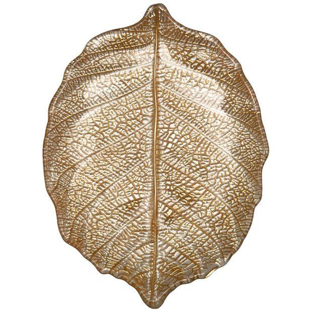 Блюдо "leaf" gold 21см без упаковки (мал 24шт)-339-072