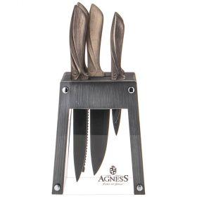 Набор ножей agness  на пластиковой подставке, 6 предметов-911-669
