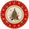 Тарелка закусочная lefard "с новым годом!" елка 20,5 см красная (кор=18шт.)-85-1604