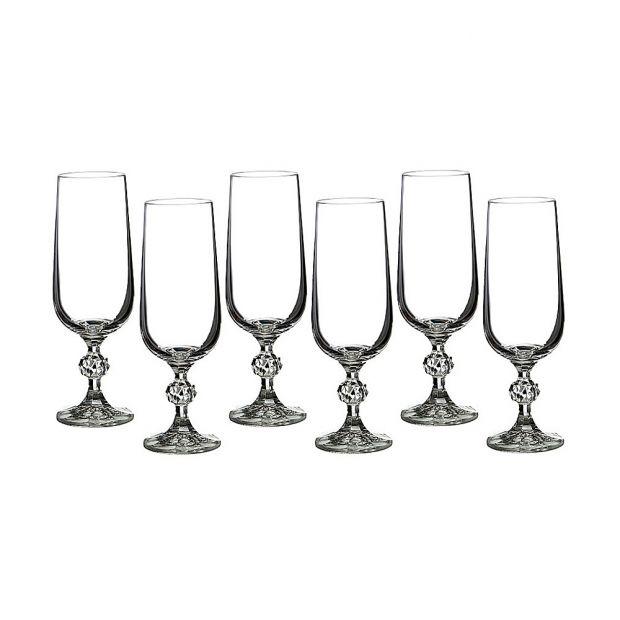Набор бокалов для шампанского из 6 шт."клаудия" 180 мл.  высота=17,5 см-674-250