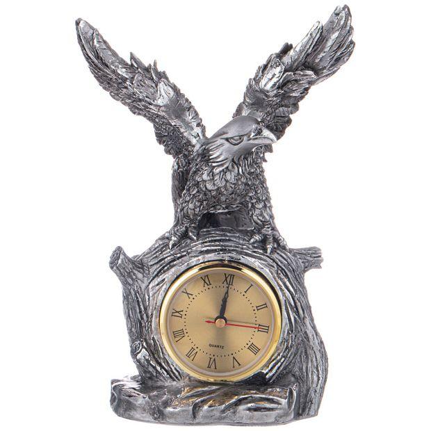 Фигурка декоративная с часами "орел" н-31см цвет:сталь-169-778