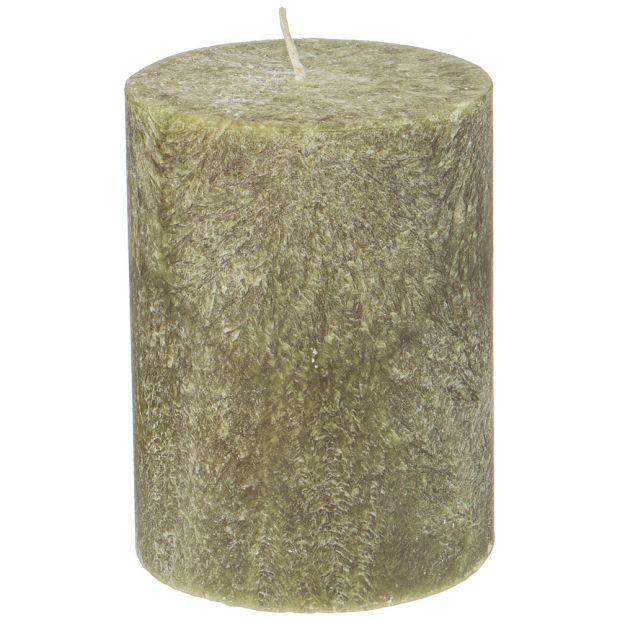 Свеча bronco столбик стеариновая ароматизированная оливковая 6*10 см-315-264