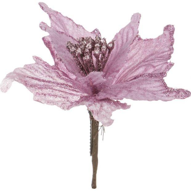 Цветок искусственный "пуансетия" диаметр=20 cm на клипсе (мал=48шт./кор=480шт.)-241-1843