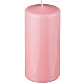 Свеча высота=15 см.диаметр=7 см.нежно-розовая (кор=4шт.)-348-394