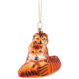 Елочная игрушка семья тигров 9,8*8,6 см-862-400