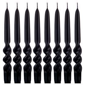Набор свечей из 8 шт. 23,5/2,2 см. лакированный черный (кор=3набор.)-348-663