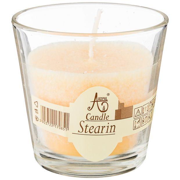 Свеча ароматическая стеариновая в стакане vanilla диаметр 7,5 см высота 7,5-348-802