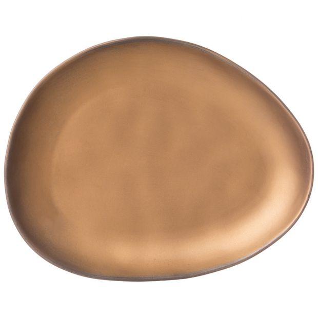 Тарелка закусочная bronco "bronze" 25*19*2,5 см (мал.уп.=3шт./кор=24шт.)-474-188