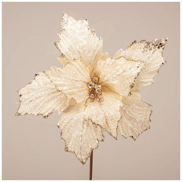 Цветок искусственный "пуансетия" 24*30 см. (кор=480шт.)-226-1037