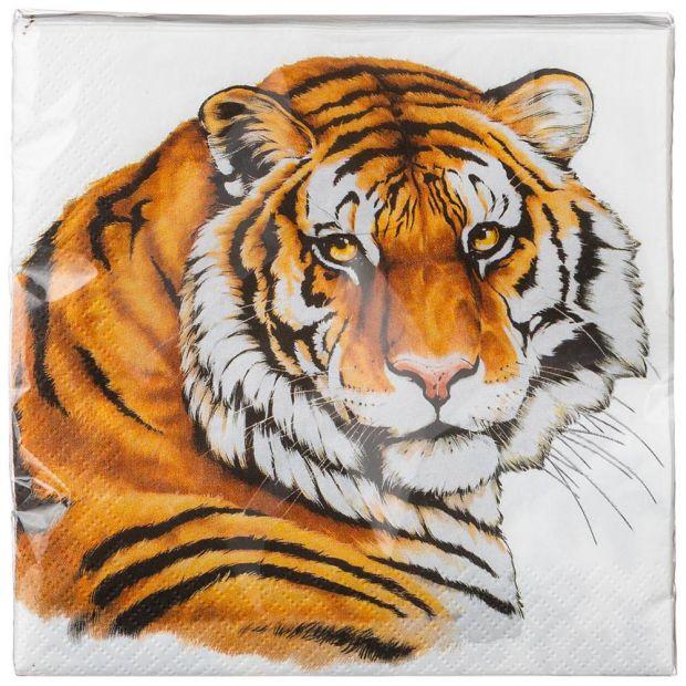 Салфетки бумажные lefard тигр 33*33см, 3слоя, 20шт-588-028