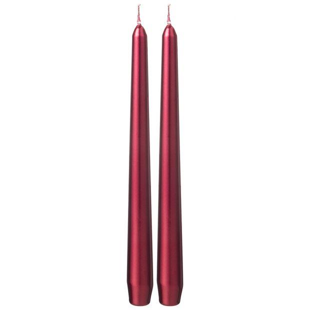 Набор конических свечей  bartek из 2-х штук "бордо металлик" 2,1*25см-350-181