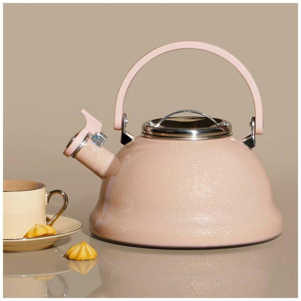 Чайник эмалированный со свистоком с эффектом металлик серия "deluxe" 2,5 л-901-103
