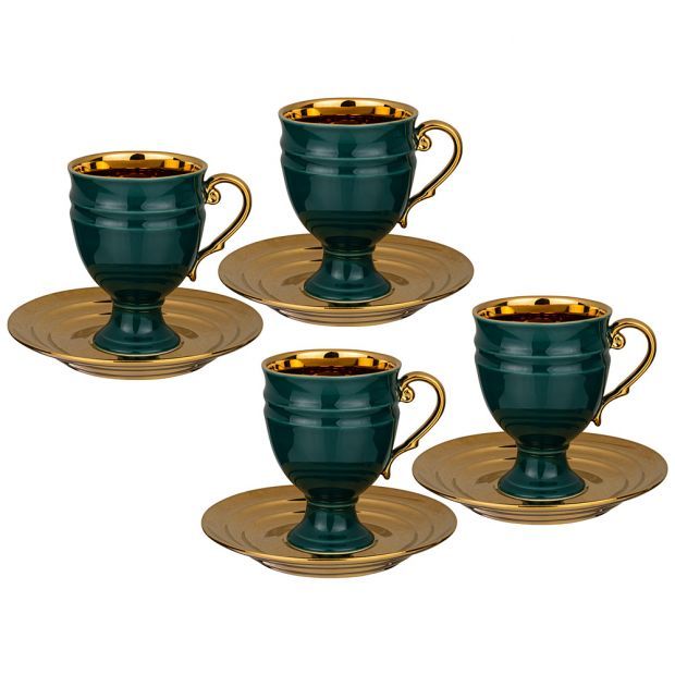 Чайный набор lefard на 4 персоны 8 пр. 250 мл зеленый (кор=6наб.)-91-106