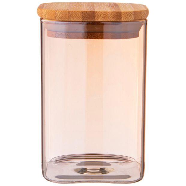 Емкость для сыпучих продуктов agness "amber" 580 мл 8x8x12 cm цвет:янтарный-889-146