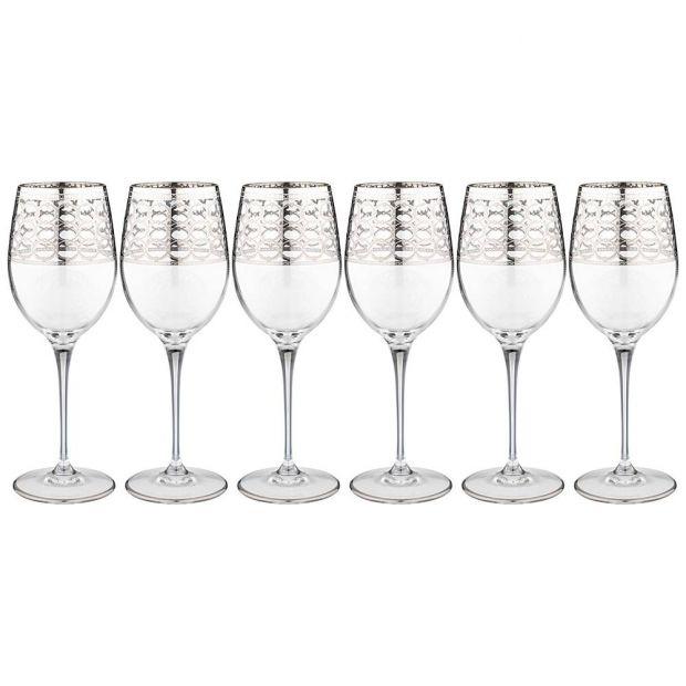 Набор бокалов для вина из 6 штук 380мл "athene platino"-326-091
