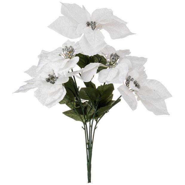 Цветок искусственный "букет пуансетий" из 2-х частей высота=50 см. (кор=300шт.)-241-1304