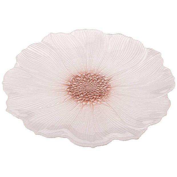Тарелка "белый цветок" 28cm без упаковки  (мал 6шт)-339-190