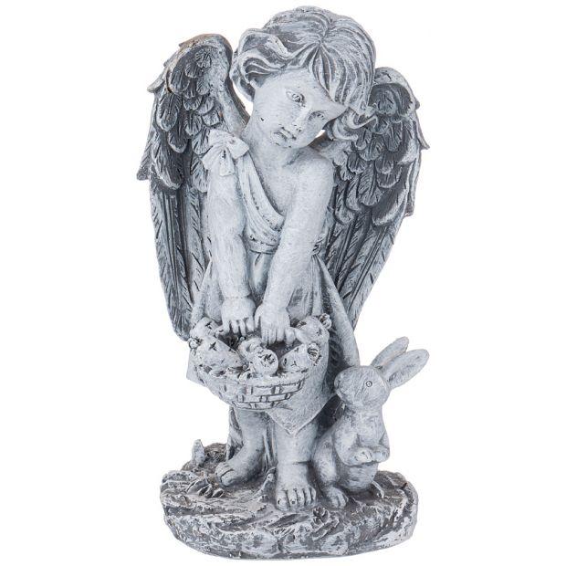 Фигурка декоративная "ангел с корзинкой" высота=30см-169-568