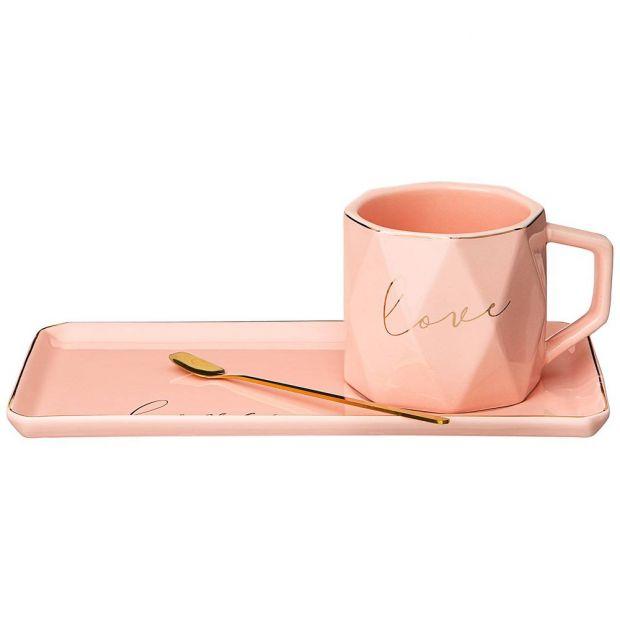 Чайный набор lefard  "break time" на 1 персону, розовый, 260мл-90-1057