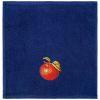 Салфетка махровая "яблоко" 35х35см, 100% хлопок, синий, вышивка-850-600-53