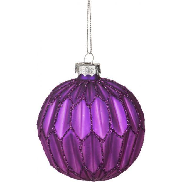 Декоративное изделие шар стеклянный диаметр=8 см. высота=9 см. цвет: фиолетовый-862-066