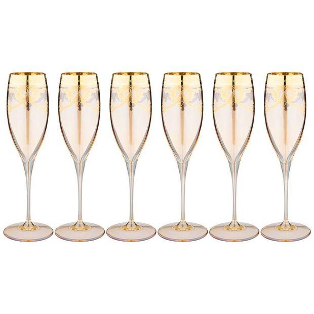 Набор бокалов для шампанского из 6 штук 260мл "amalfi ambra oro"-326-085