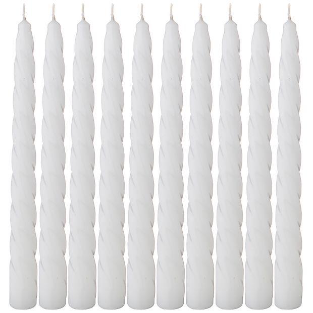 Набор свечей из 10 штук крученые лакированный белый высота 23 см-348-847