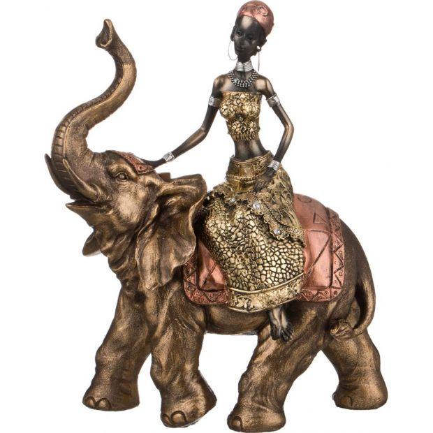 Фигурка негритянка на слоне 22,5*11,5*28см